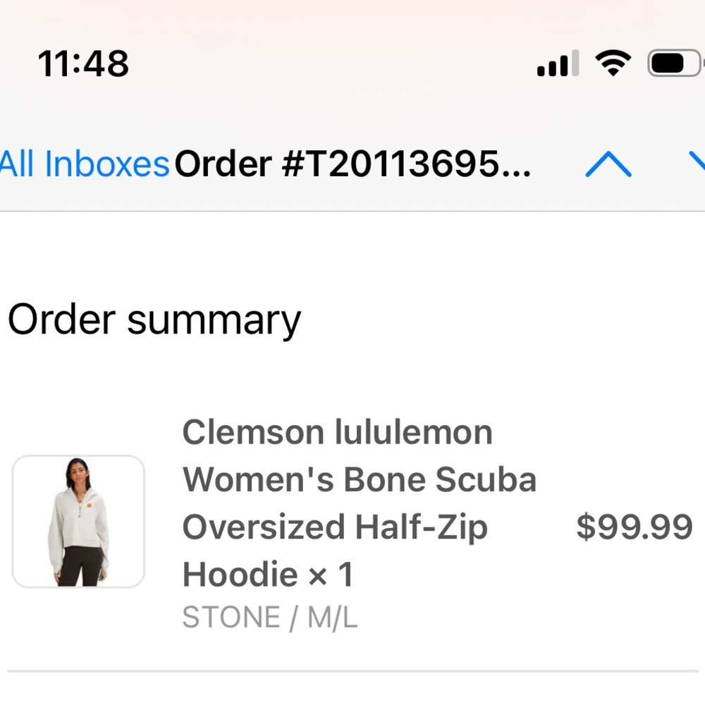 Lululemon Clemson Women's ivory Oversized Half-Zip Hoodie